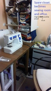 closet sewing room transformation in progress